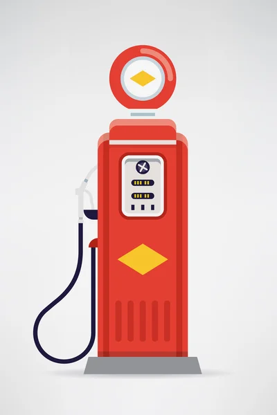 Pompe à essence rouge à l'ancienne — Image vectorielle