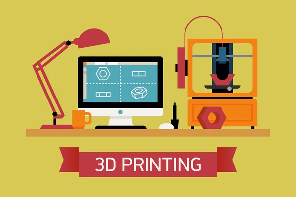 Conceito legal de impressão 3D —  Vetores de Stock