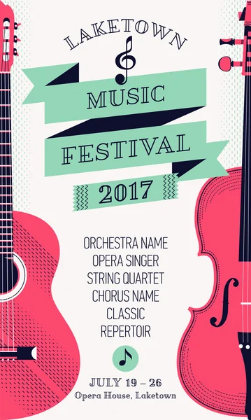 Cartel del festival de música clásica moderna — Vector de stock