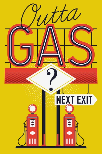Creative 'Outta Gas?' poster — стоковий вектор