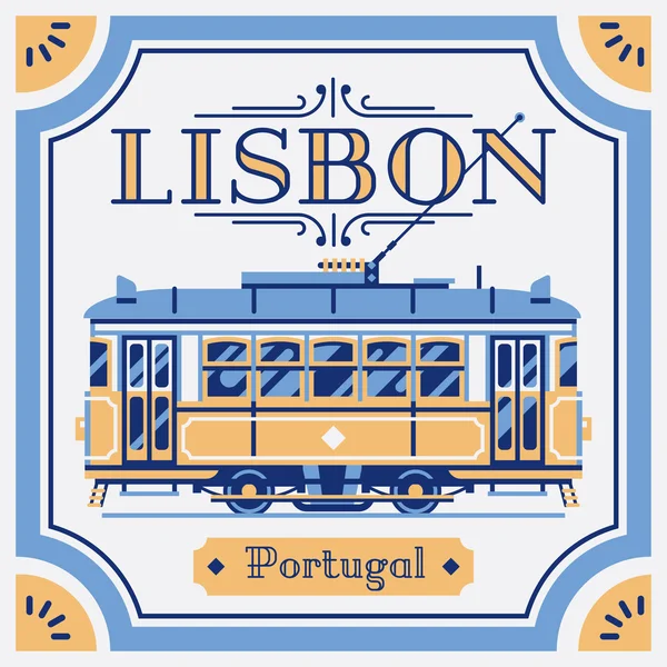 Hermoso recuerdo azulejos portugueses — Vector de stock