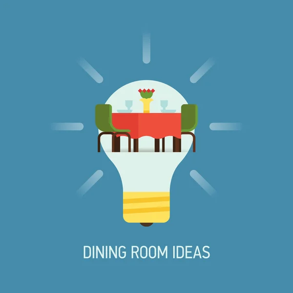 Design de interiores sala de jantar ideias — Vetor de Stock