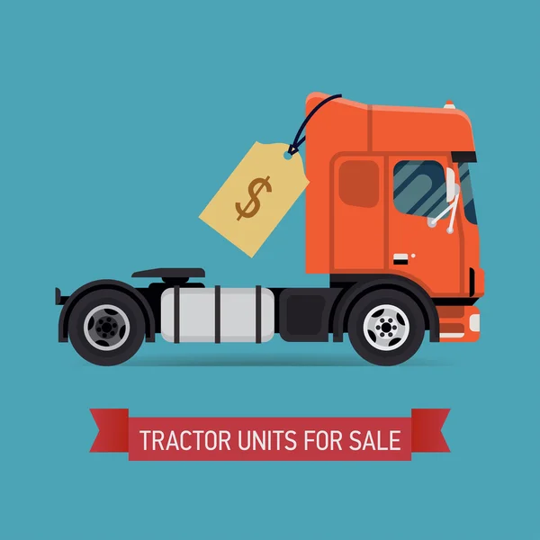 Tractor unit truck for sale — Stock Vector