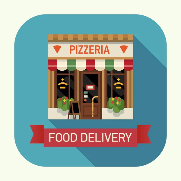 Fasáda italská restaurace Pizzeria — Stockový vektor
