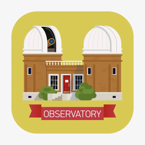 Edificio del observatorio óptico — Vector de stock