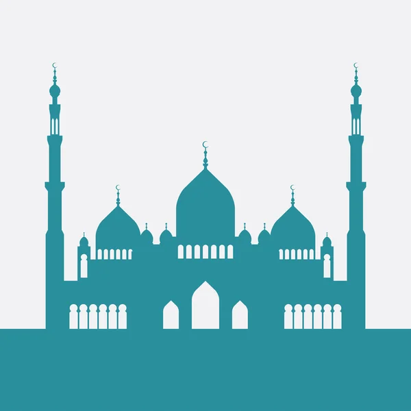 Silueta del edificio de arquitectura en la mezquita . — Vector de stock