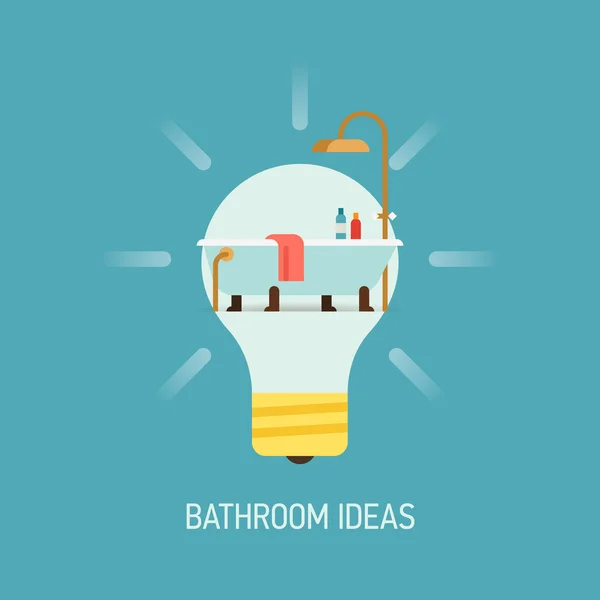 Ideas de baño de diseño interior — Vector de stock