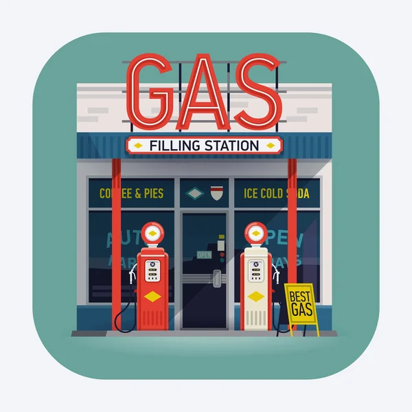 Ícone da estação de enchimento de gás — Vetor de Stock