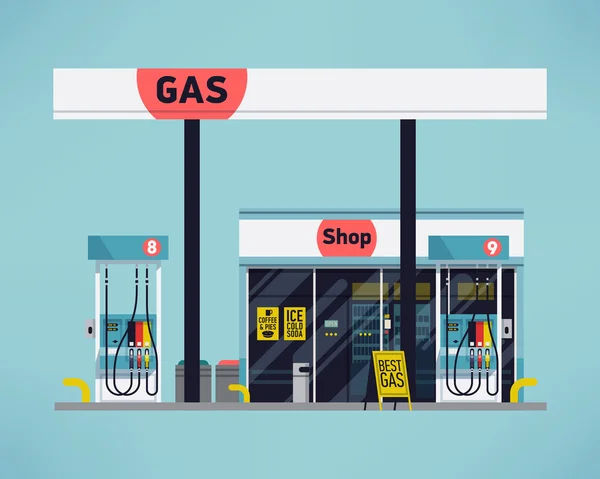 Station service de gaz . — Image vectorielle