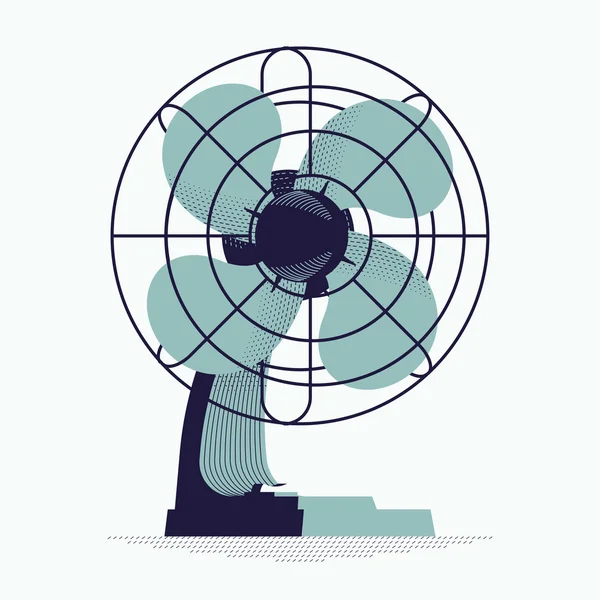 Retro decoratieve ventilator, ventilator — Stockvector