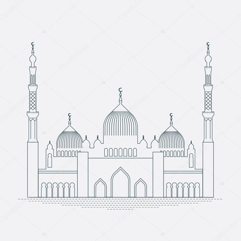 detailed mosque contour.