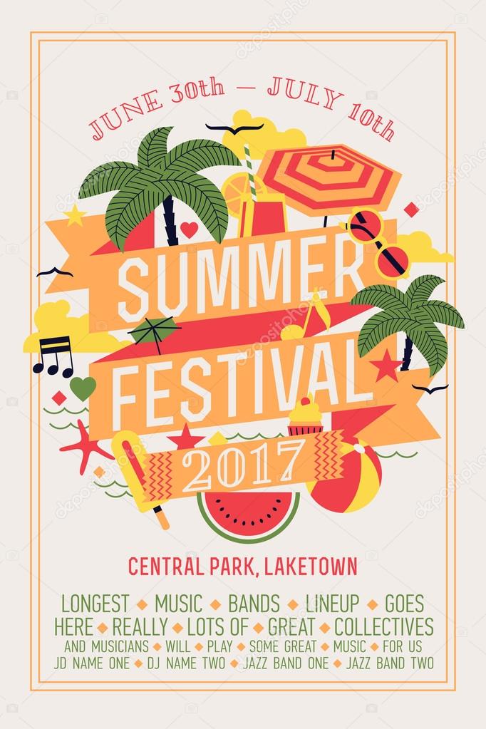 Beautiful summer festival web banner