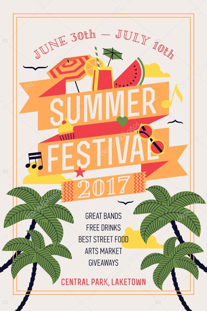 Beautiful summer festival web banner