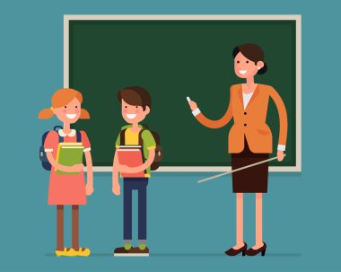 okul çocukları öğrenci ve öğretmen