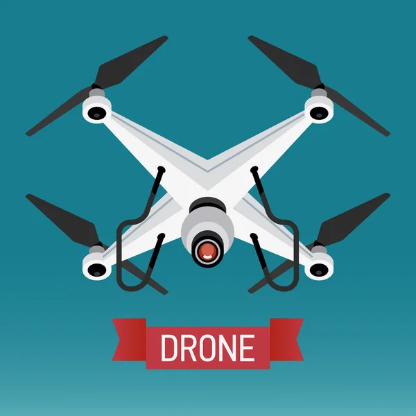 Progettazione drone quadricottero isometrico — Vettoriale Stock