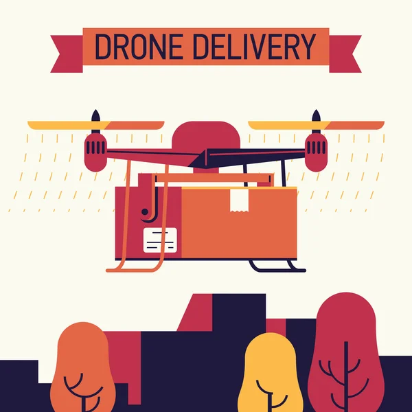 Drone szállítási online áruház — Stock Vector