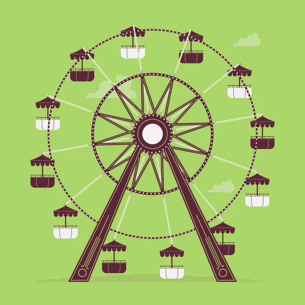 Rueda de ferris anticuado — Vector de stock