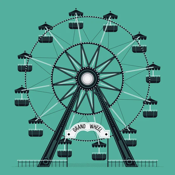 Ferris roue vieux jeu — Image vectorielle