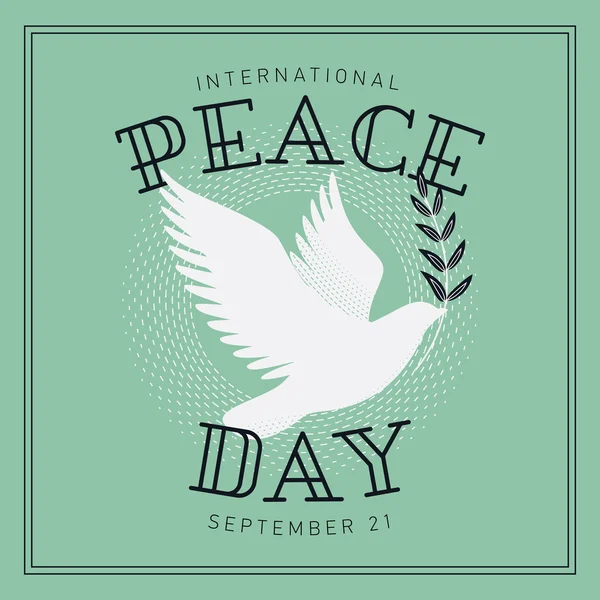 Uluslararası Barış günü ile güvercin — Stok Vektör