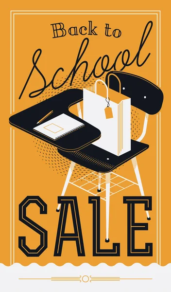 'Terug naar School Sale' sjabloon — Stockvector