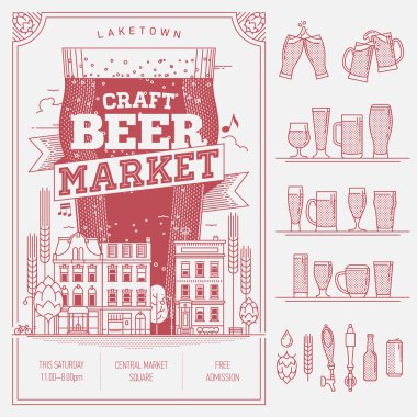 Craft beer market clipart