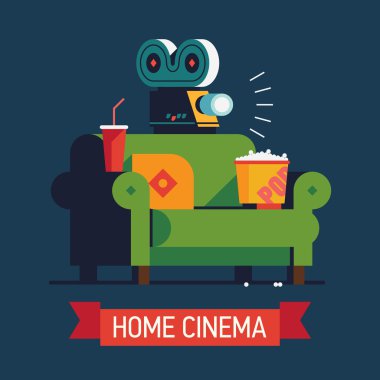 Home Cinema  flat design