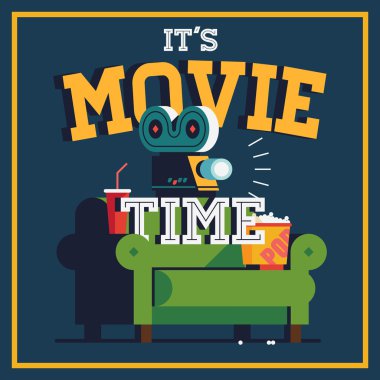 'It's Movie Time' web banner or poster template