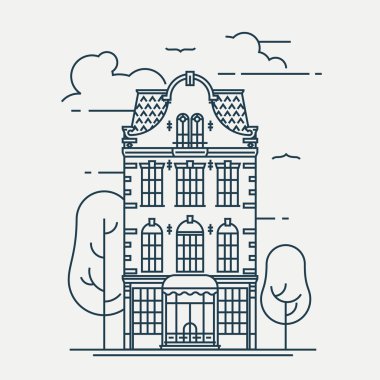 Güzel doğrusal şehir bina cephe