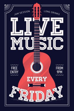 Beautiful 'Live Music Every Friday' clipart