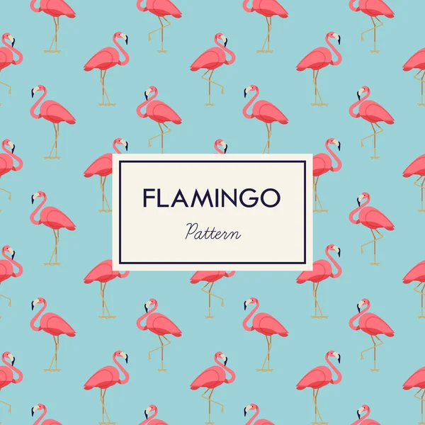 Lovely pink flamingos pattern — Stock Vector