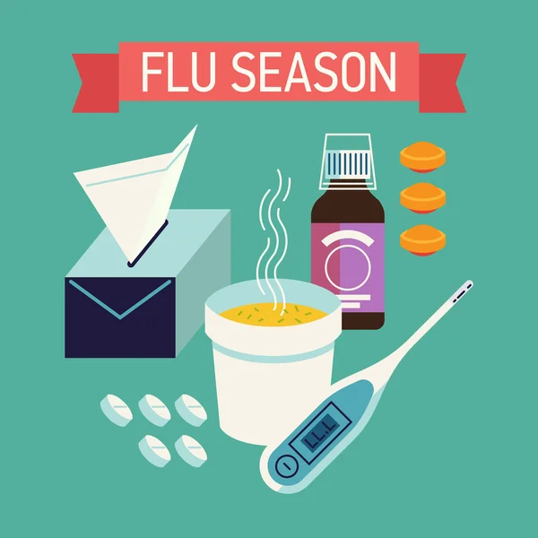 Cool flu and cold season — Stock vektor