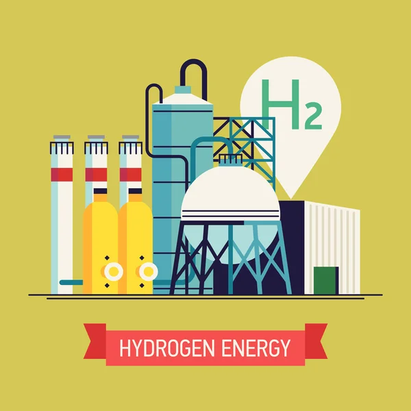 Hydrogen power source — Stok Vektör