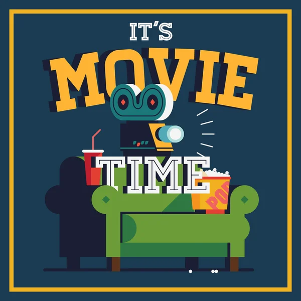 'It's Movie Time' web banner or poster template — 图库矢量图片
