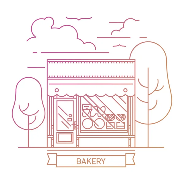 Panadería fachada tienda — Vector de stock