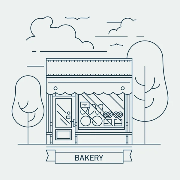 Bageriet butiken fasad — Stock vektor