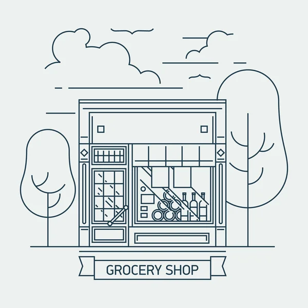 Shop grocery mini market — Stock Vector
