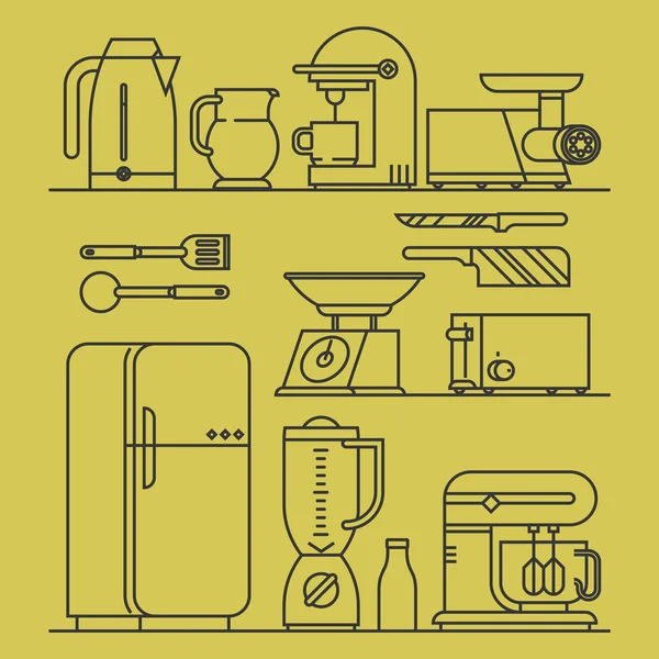 不可欠なキッチン家電セット — ストックベクター © masha_tace 84357292