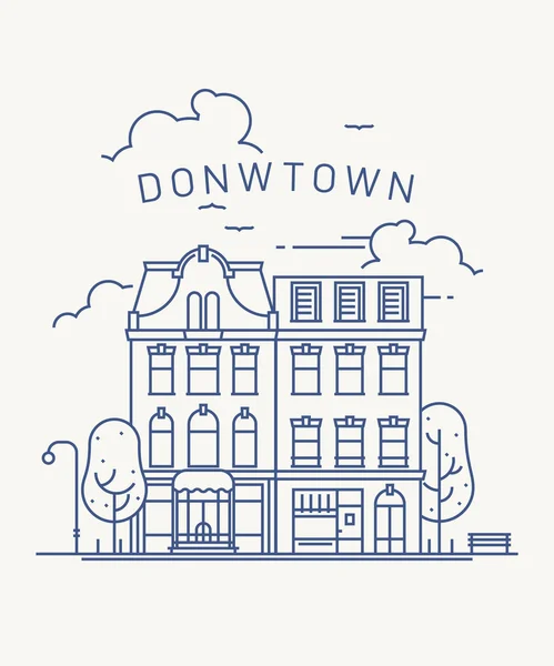 Downtown city street — Stock Vector