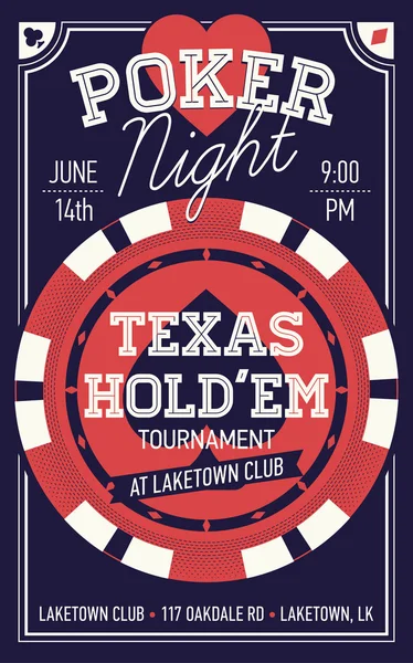 Cool Texas Hold'em poker night — Stock vektor