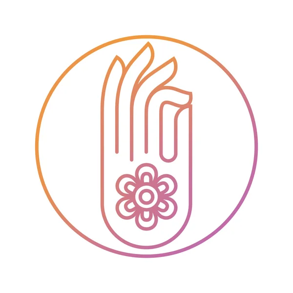 Gyan mudra Indian hand gesture — Stock Vector