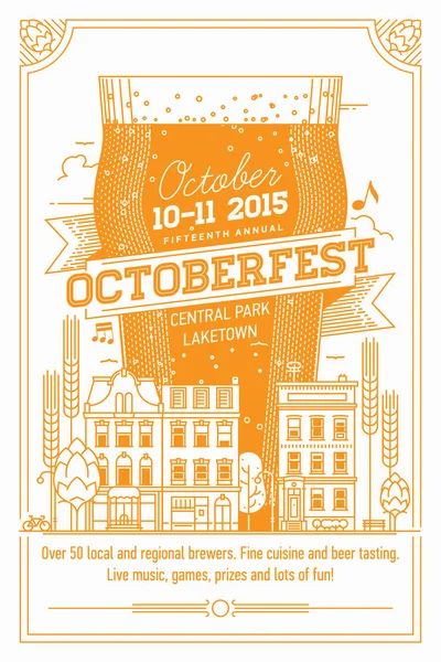 Hermoso festival de cerveza Octoberfest — Vector de stock