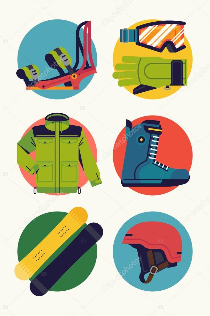 extreme sport winter activity   icons