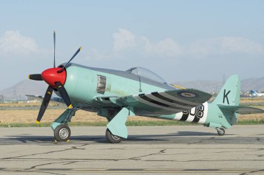 Hawker Siddeley Deniz Hiddeti MK II, Ün Uçakları hava gösterisinde gösterildi. Hawker Sea Fury, Hawker tarafından tasarlanan ve üretilen bir İngiliz savaş uçağı.. 