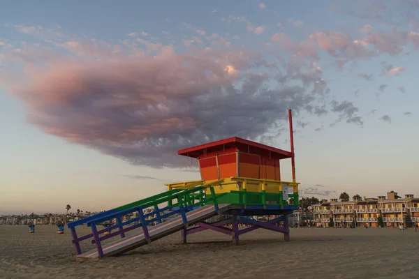 Hermosa Beach Califórnia Eua Setembro 2021 Torre Salva Vidas Pintada — Fotografia de Stock