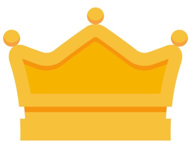  Klasik altın taç. Çizgi film stilinde güzel kraliyet sembolü.