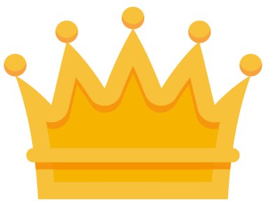  Altın kral tacı. Çizgi film stilinde güzel kraliyet sembolü.