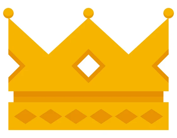 Clásico Rey Corona Símbolo Real Estilo Dibujos Animados — Vector de stock