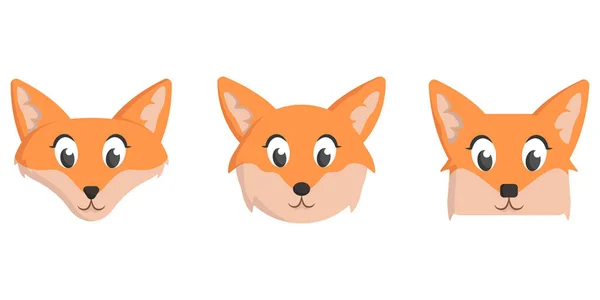 Set of cartoon foxes. — Stock Vector