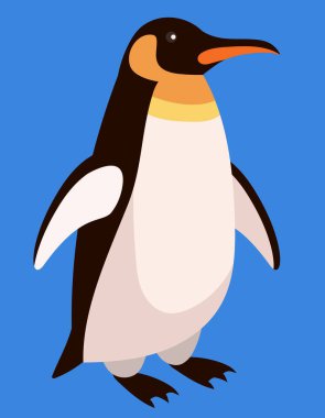 Penguen 3 çeyrek görünüm.