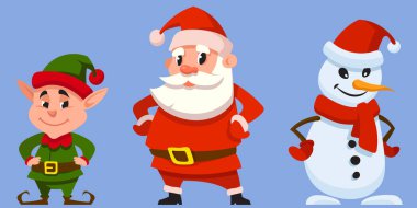 Farklı Noel karakterleri.